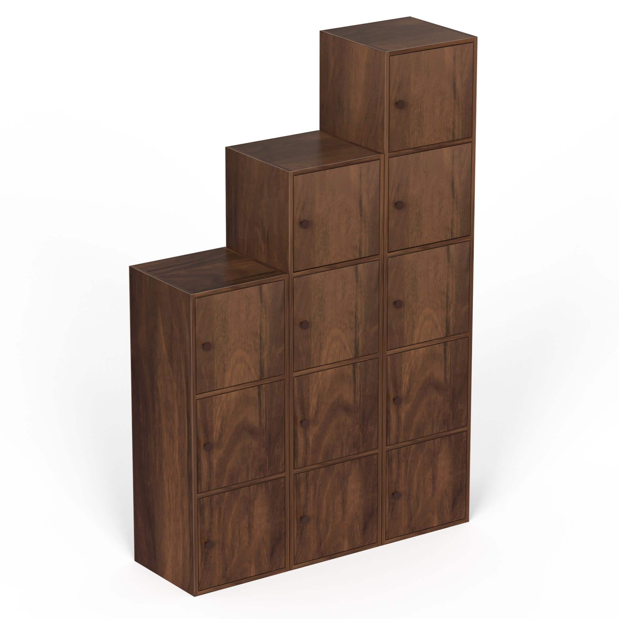 Calcio Combo Engineered Wood Wardrobe In Brown Maple Finish