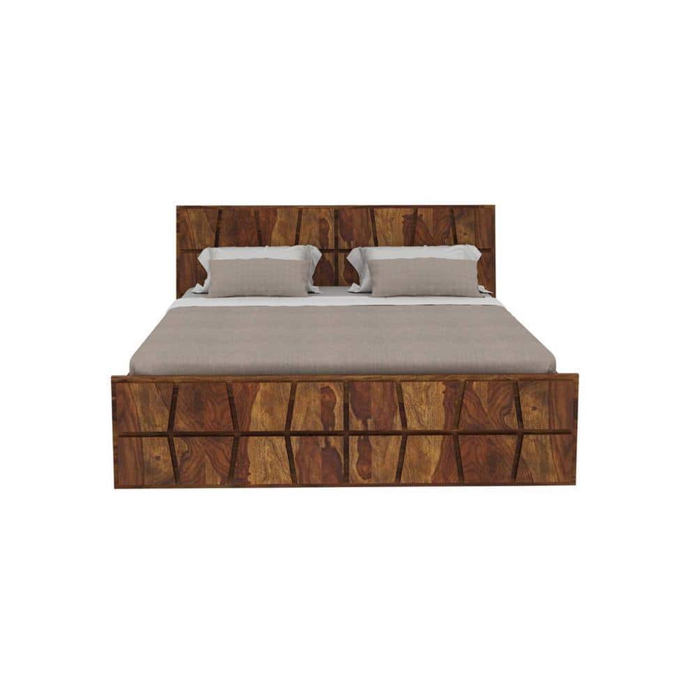 Meighen Solid Wood Queen Platform Storage Bed In Provincial Teak Finish