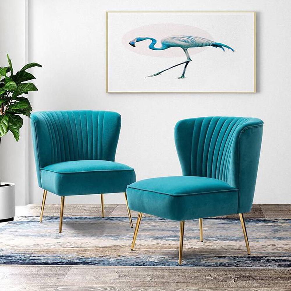 Crimson Fabric Accent Chair in Sky Blue Colour - Home Lifestylez