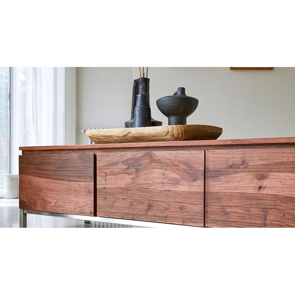 Rubaan Solid Wood TV Unit in Honey Oak Finish