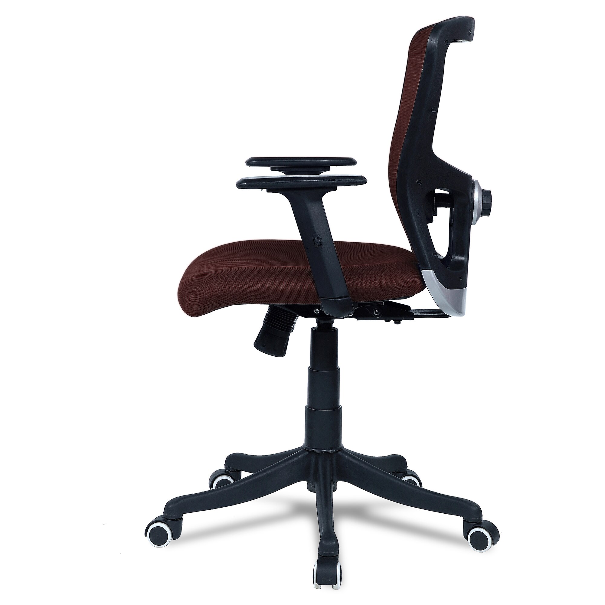 Peacifice Mid Back Ergonomic Chair in Brown Colour
