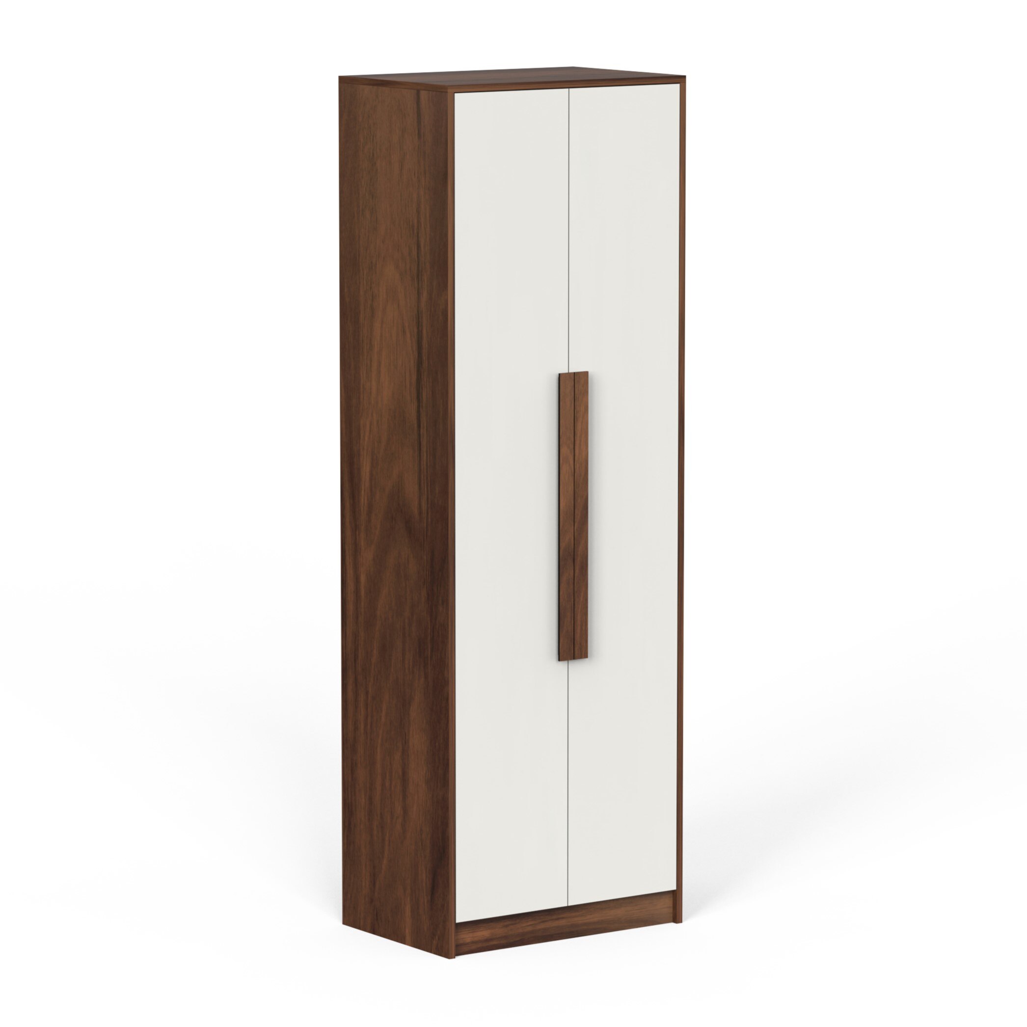 BLUEWUD Maltein Mini Engineered Wood 2 Door Wardrobe/Clothes Storage Rack Organizer Almirah Cupboard with Shelves for Bedroom Home Furniture (Brown Maple & White, 60 X 40 X 180 CM)