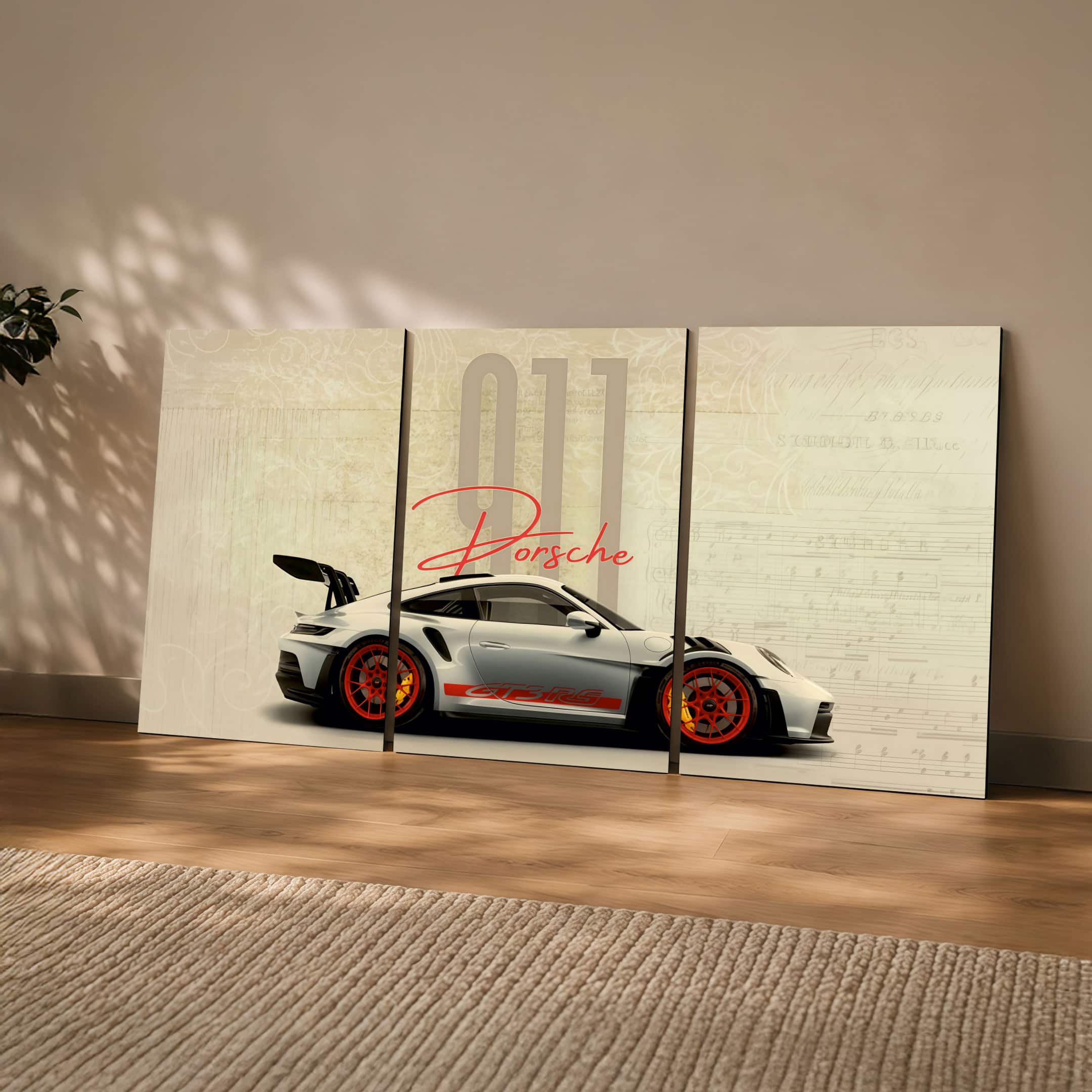 The Castle Decor Porsche 911 GT3 RS Wall Art Set of 3 20x30 Inch - The Castle Decor