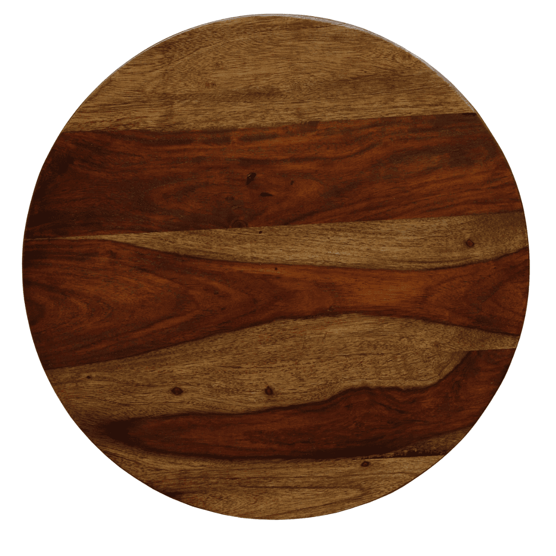 Crescent Solid Wood  Side Table Walnut Finish