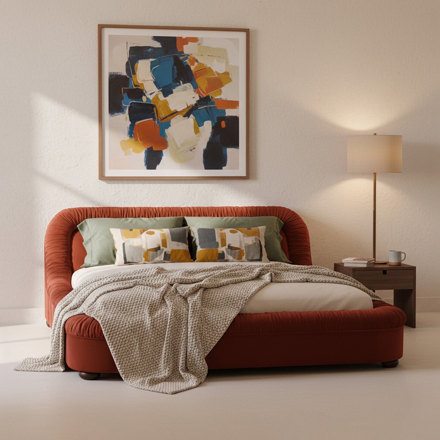 Casa Haven Relax Queen Size Bed in velvet With Engineered Hardwood Frame & Hydraulic Storage - Nestroots