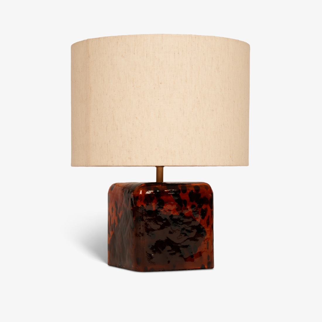 Ember Handicrafted Table Lamp in Splattered glass and Natural Colour - Orange Tree