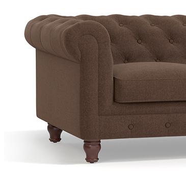 Winchester Essential 2 Seater Fabric Sofa in Daschund Brown Colour