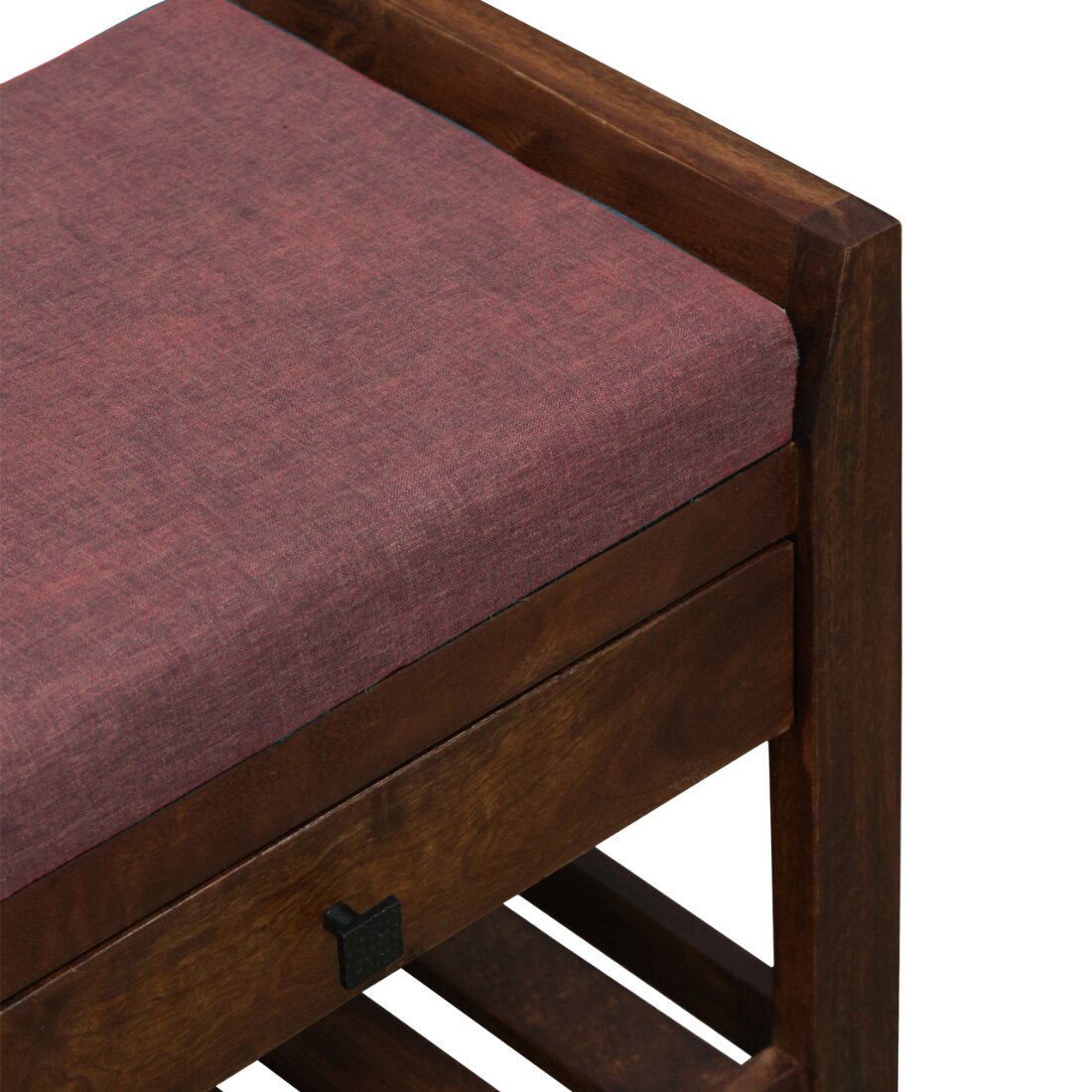 Halden Solid Wood Shoe Rack with Seating in Walnut Brown finish