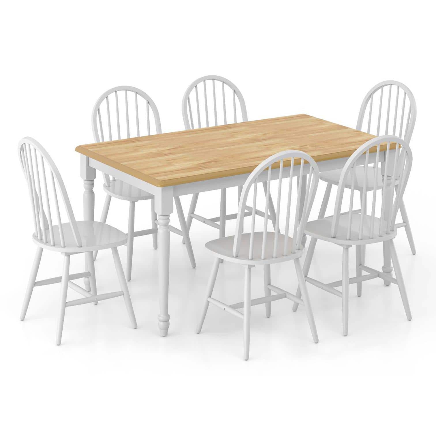 Roca Engineered Wood 6 Seater Dining Table In Two Tone Finish