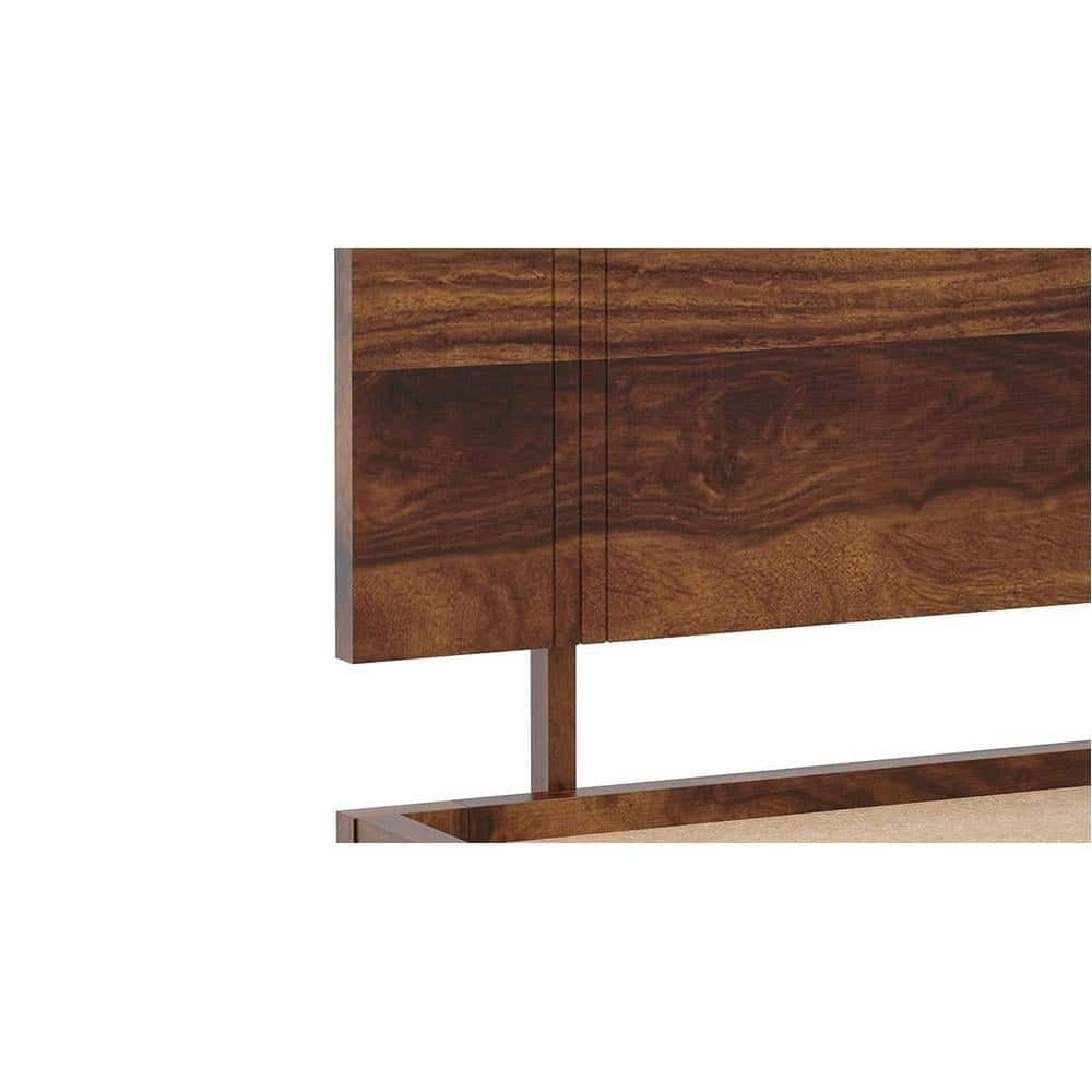 Triplet Solid Wood Queen Size Non Storage Bed In Provincial Teak Finish