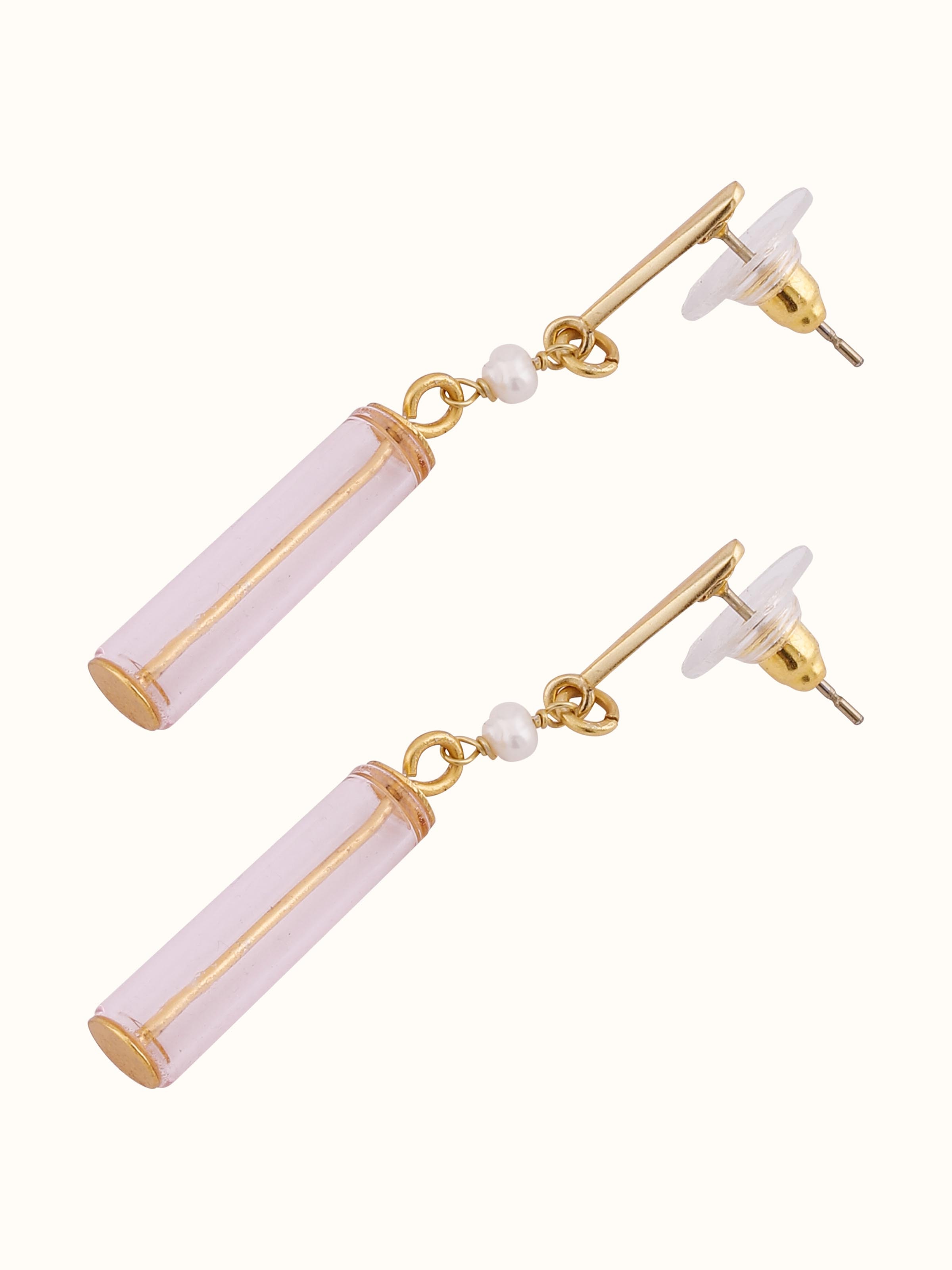 Silver Flame Glass Drop Earrings