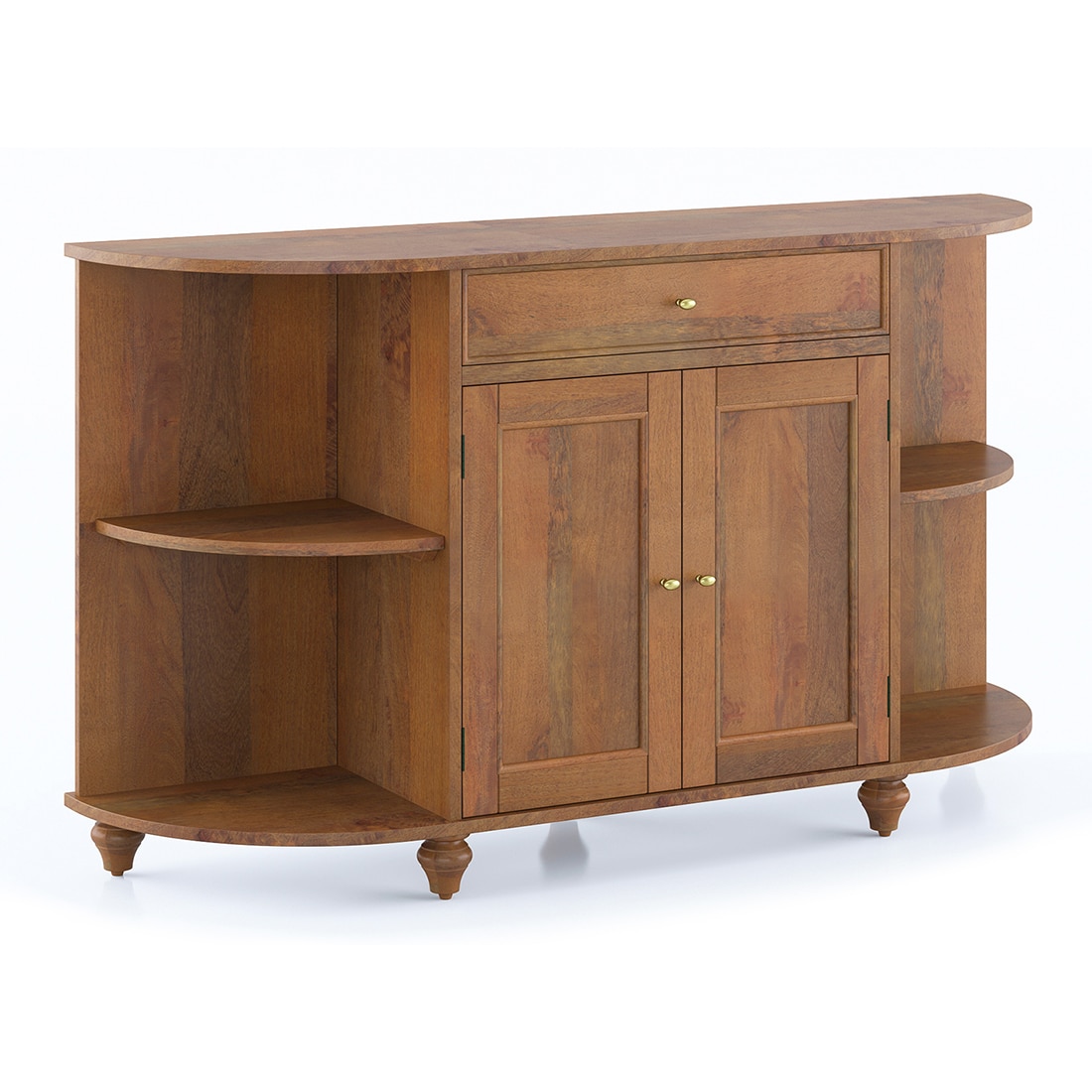 Ramore Sideboard in Amber Walnut Finish With Metal Channel