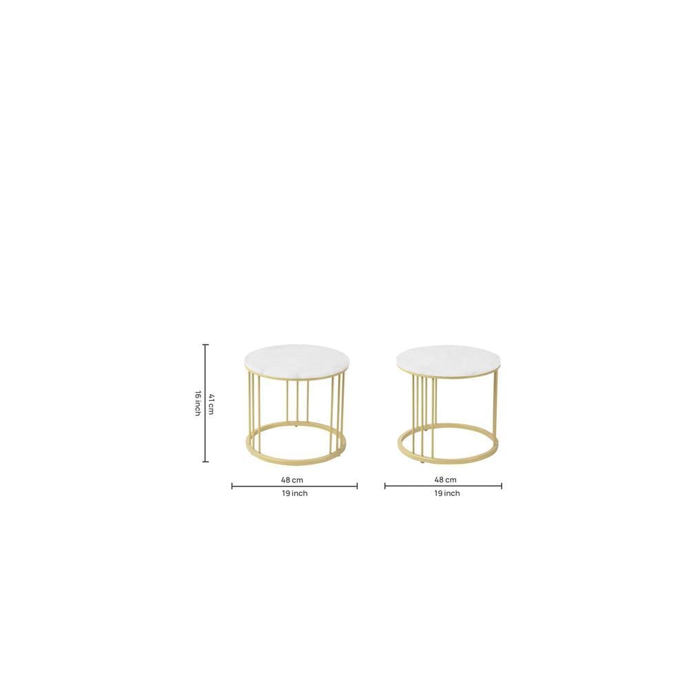 Fabriano Nesting Coffee Table In Gold Finish