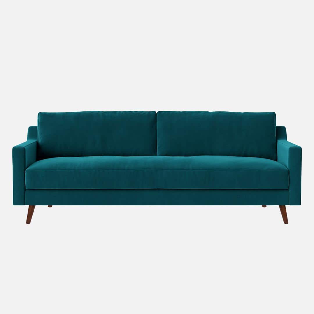 Reiti Velvet 3 Seater Sofa Teal in Blue Colour