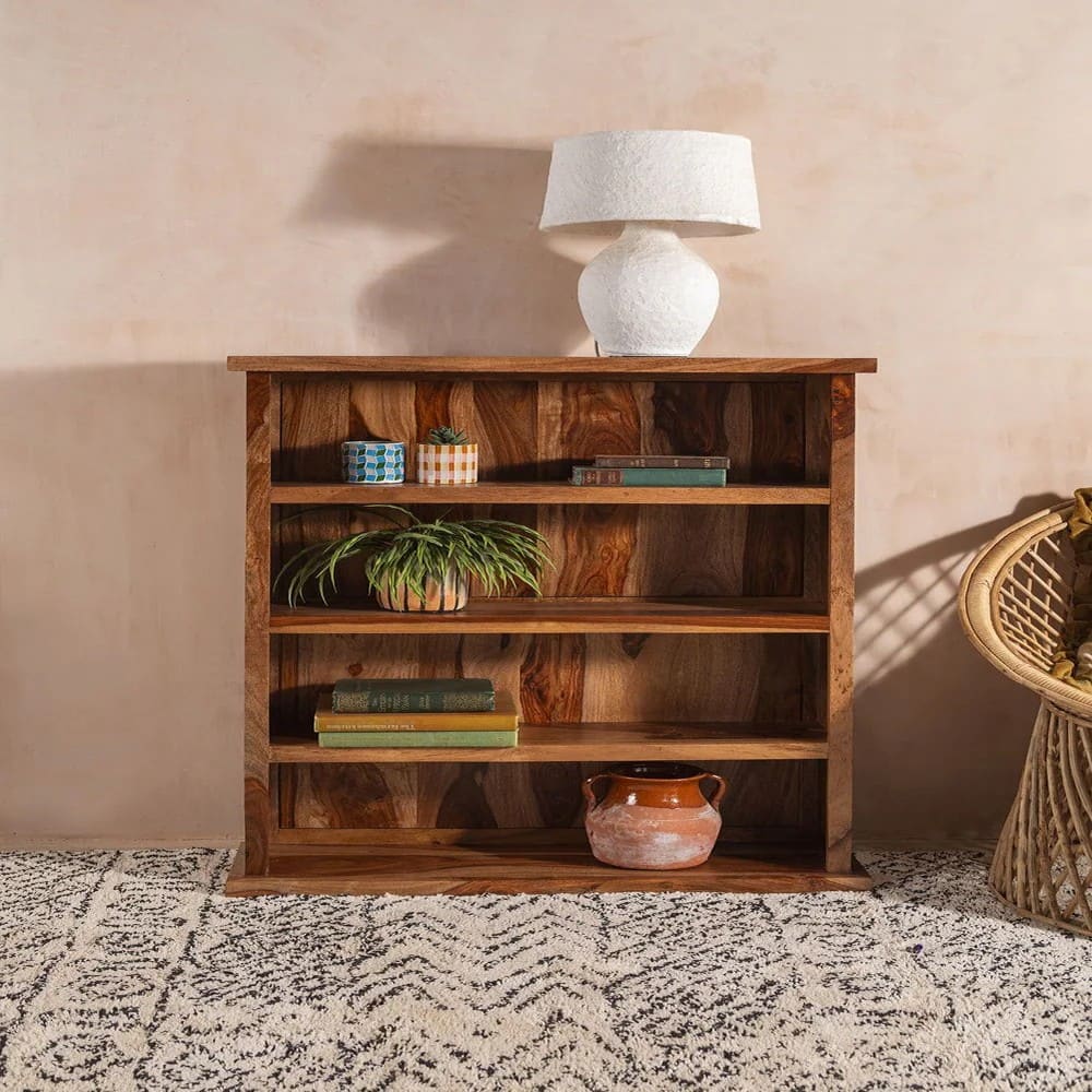 Sierra Solid Sheesham Wood Bookshelf Space Saving Design
