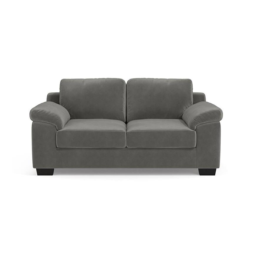 Esquel Luxe 2 Seater Fabric Sofa in Ash Grey Velvet Colour