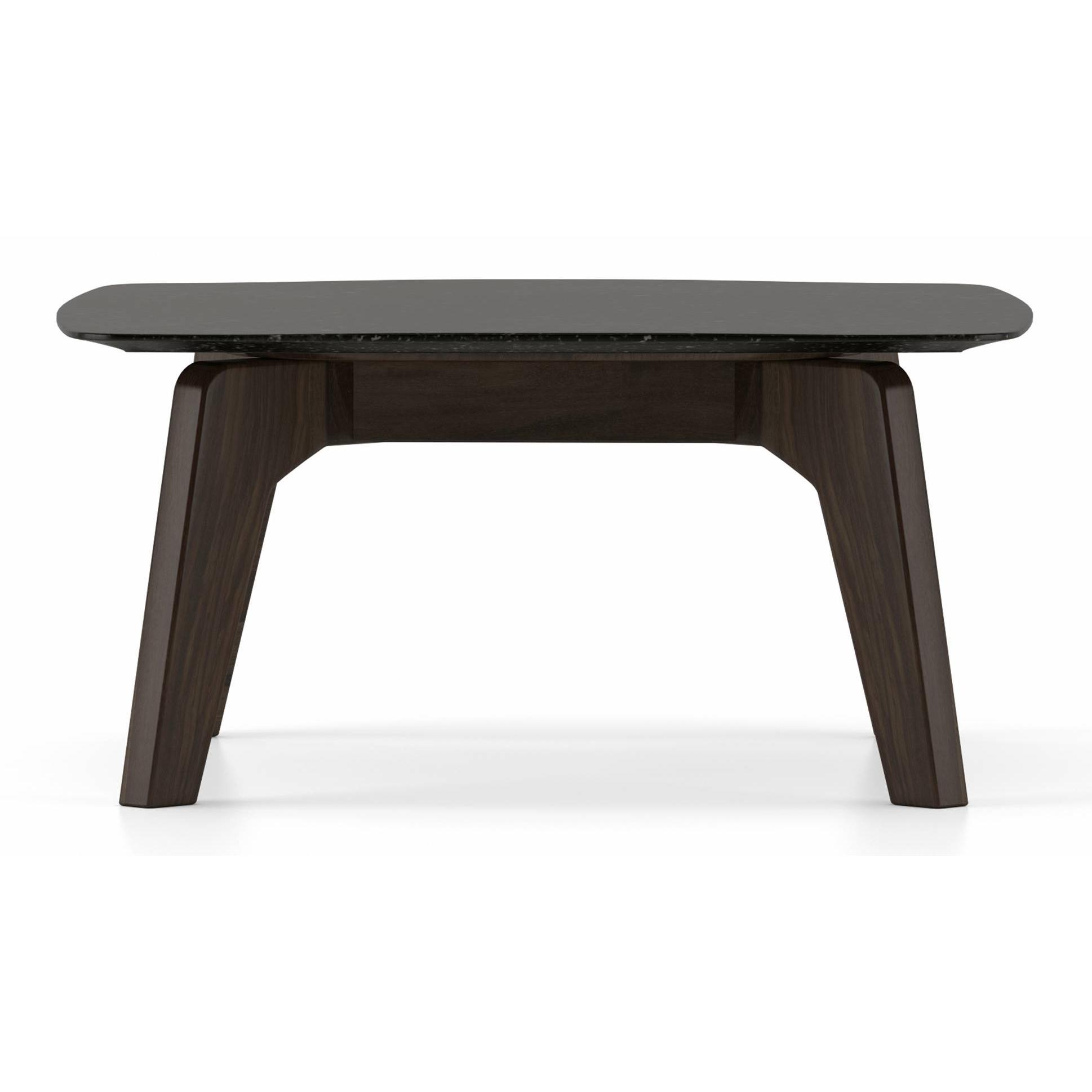Galaxy Square Stone Coffee Table In American Walnut Finish