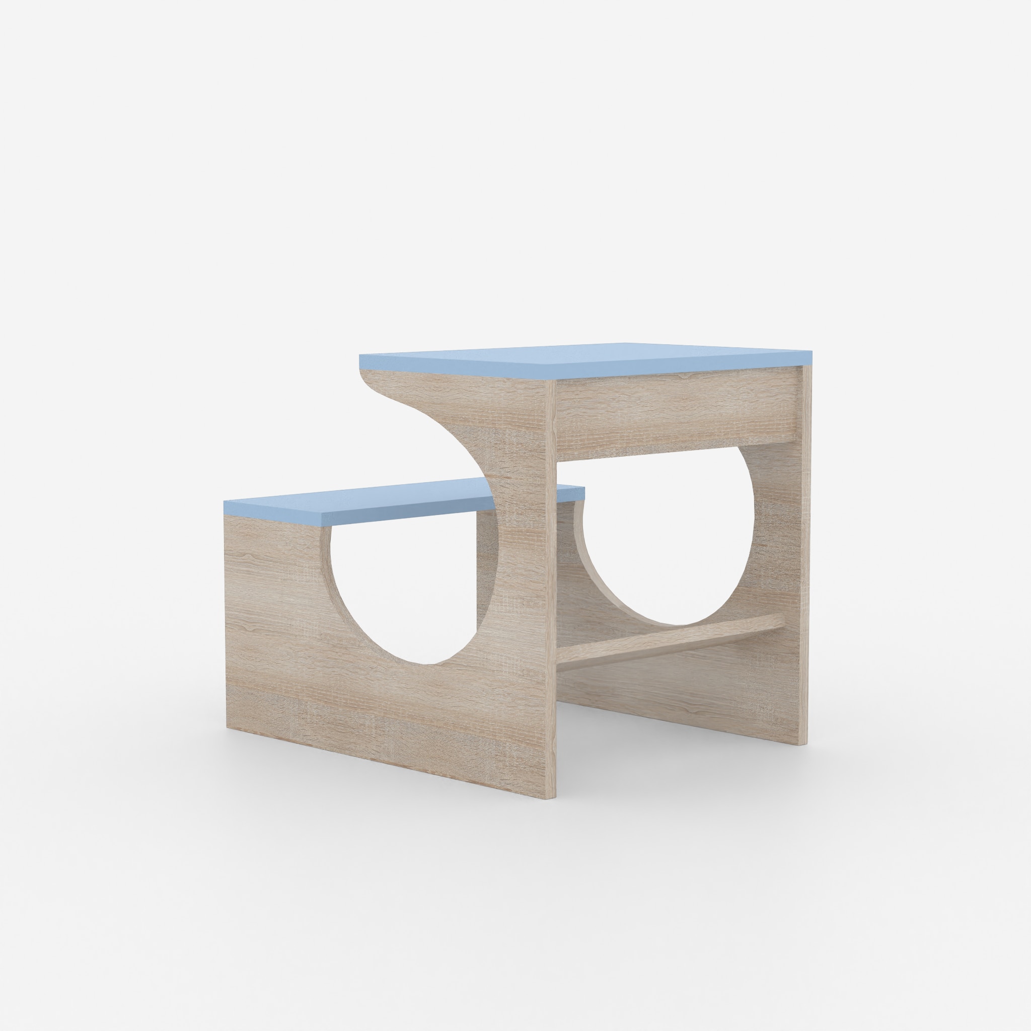 Montessori Toddler Activity Table & Chair in Oak and Light Blue