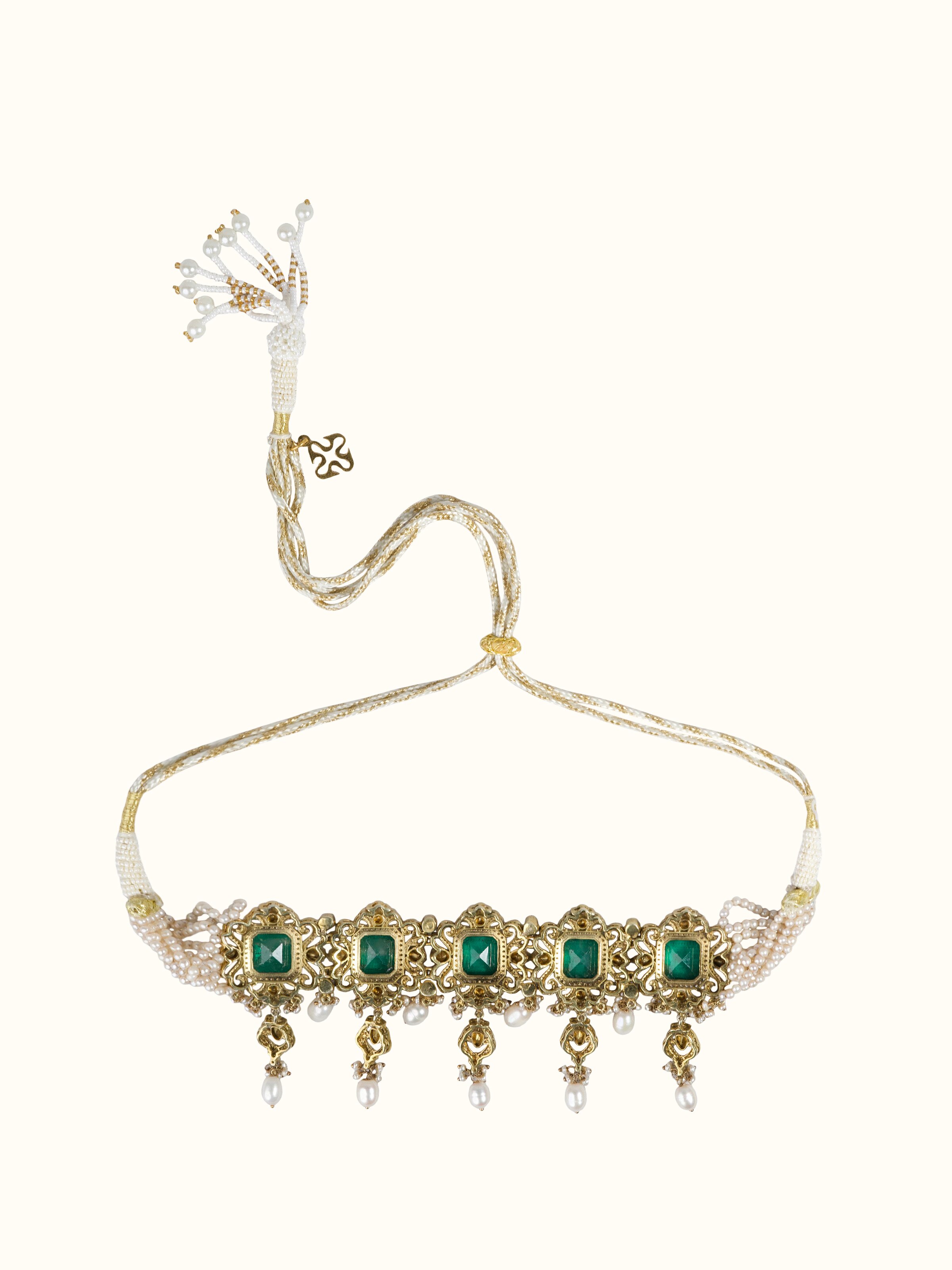 Back view of Silver Smithing Choker Necklace