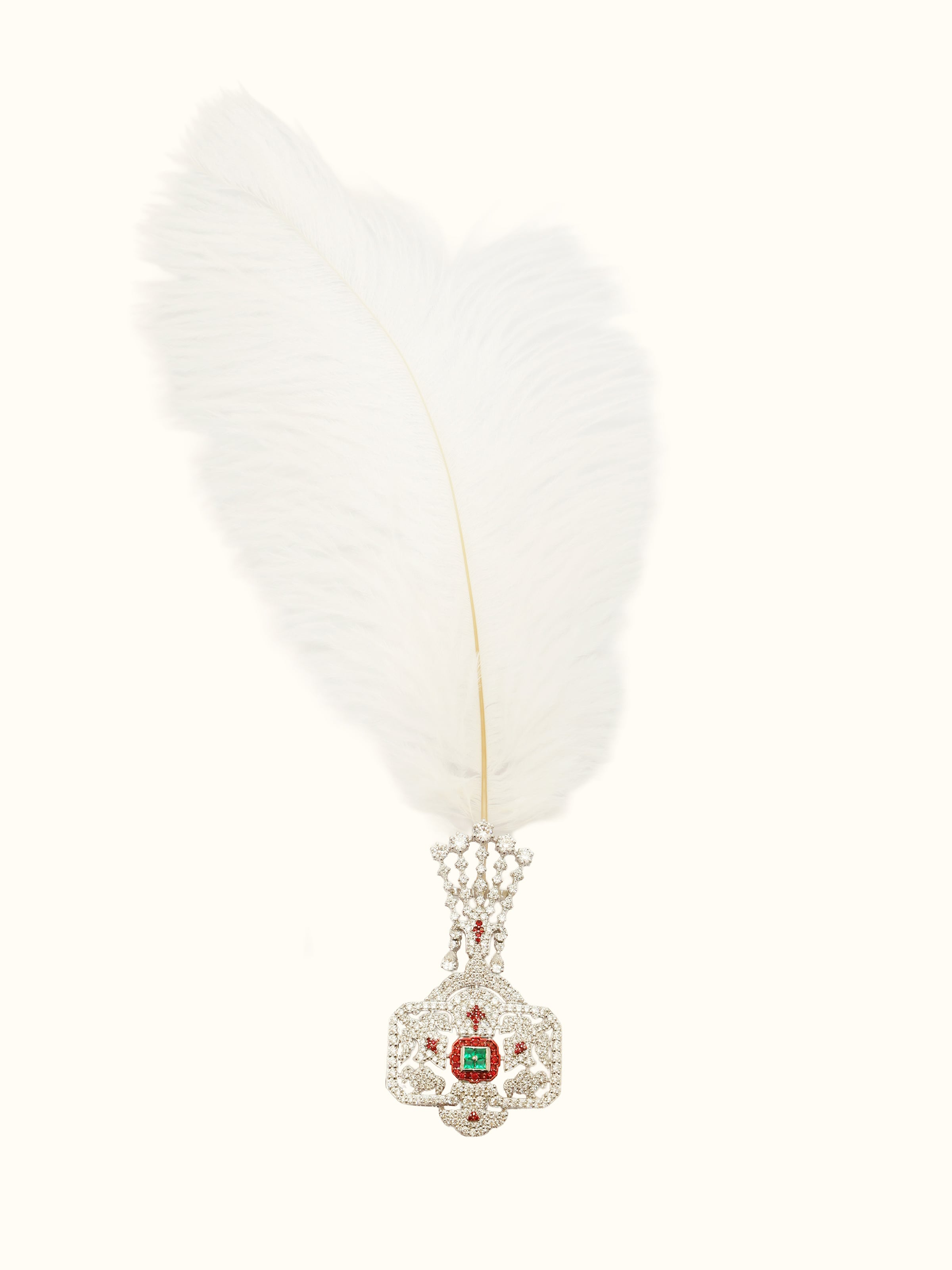 front view of silver smithing silver brooch pin with polished finish