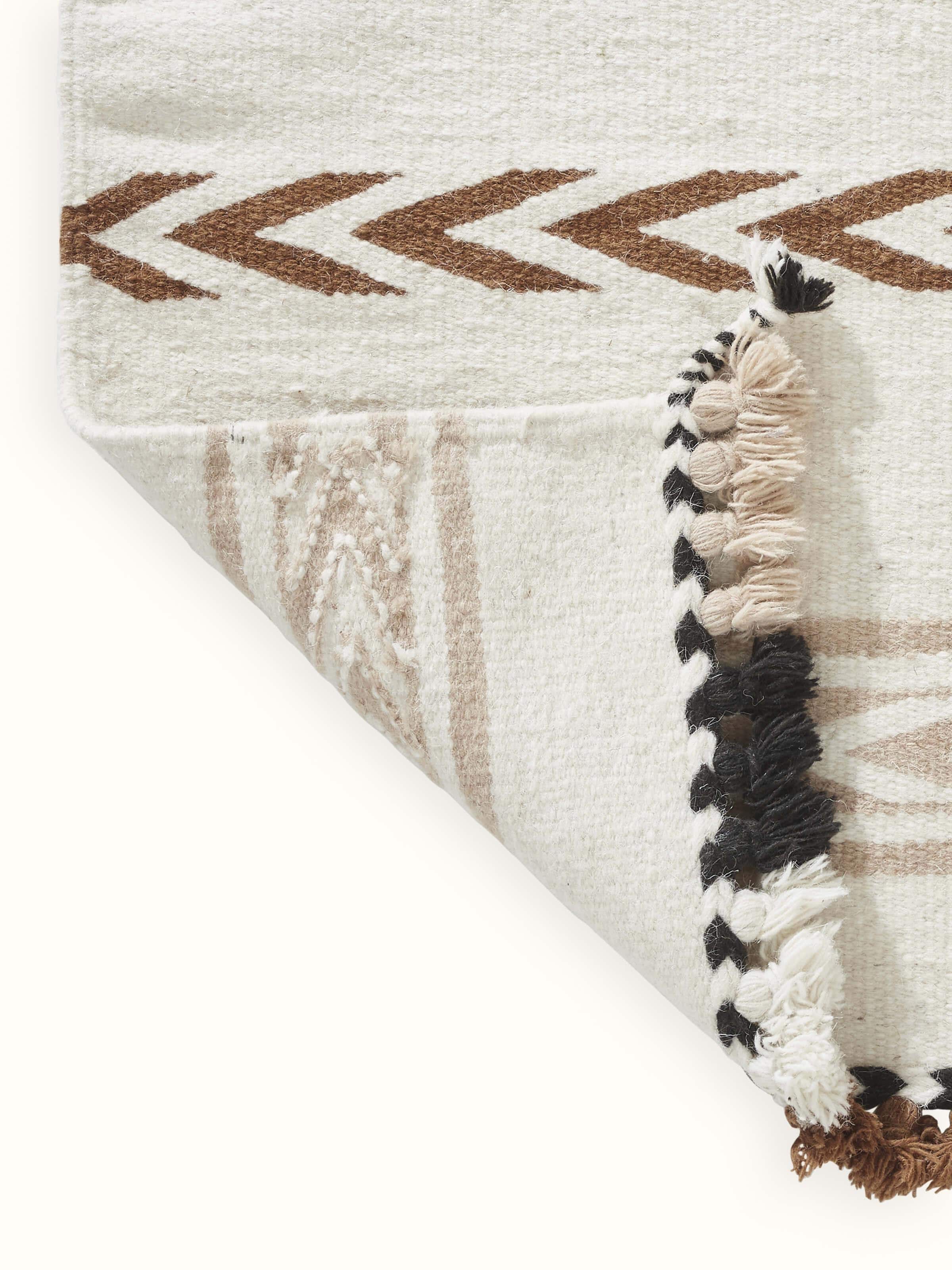 Back view: Back view highlighting reverse weave and durable construction of Kharad runner.