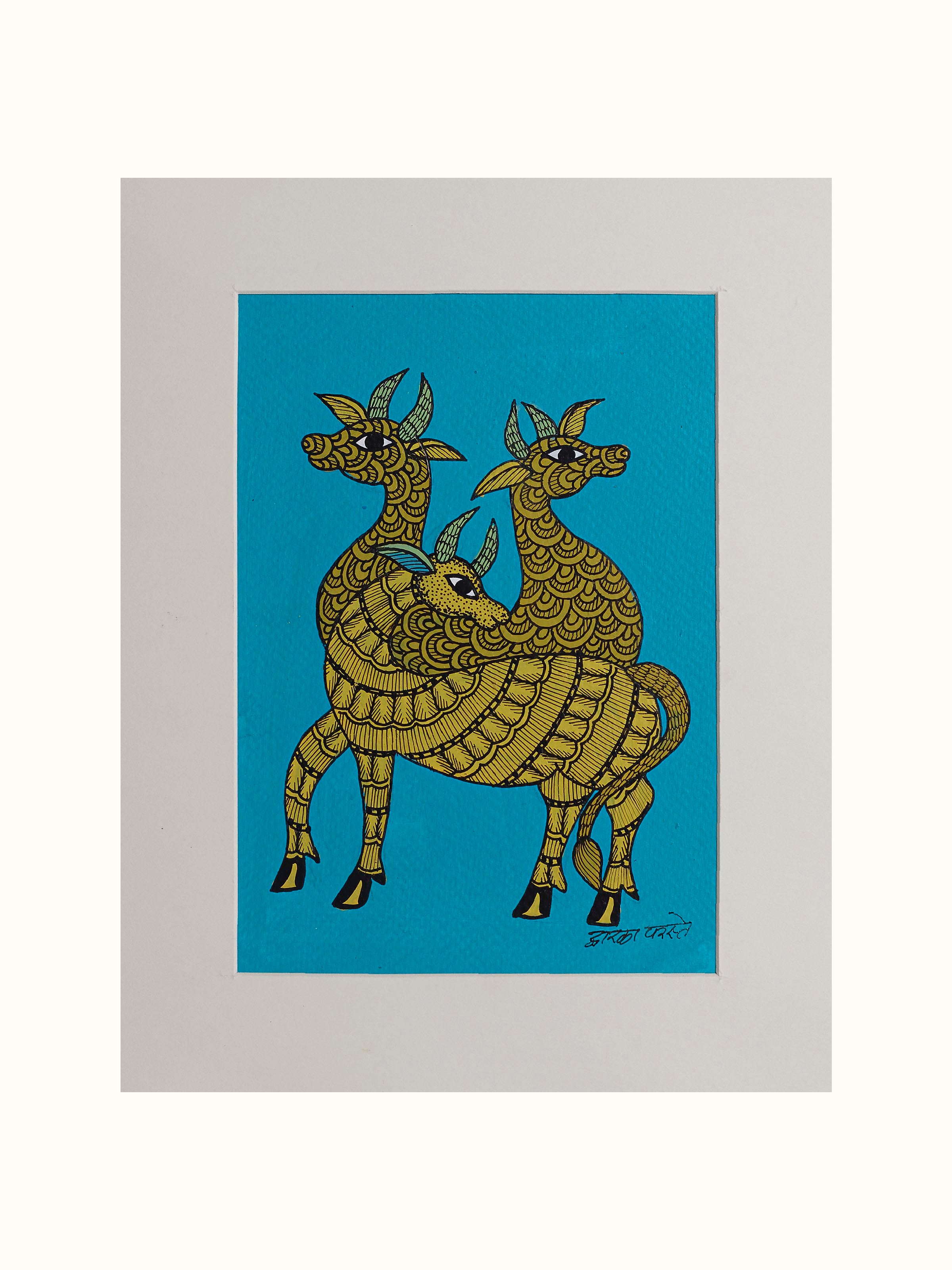 The Three Friends Gond Art