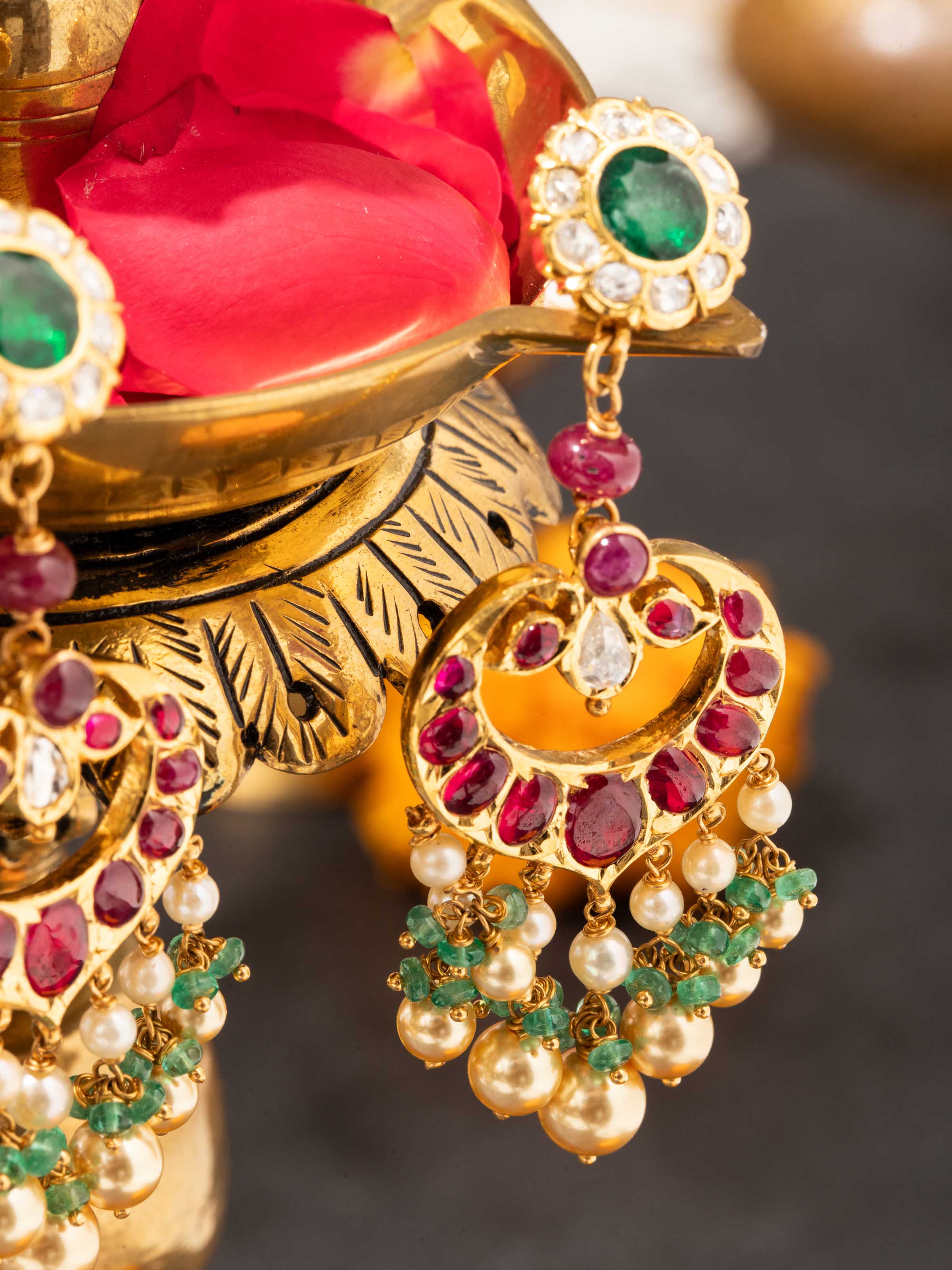 Kundala Velai 22 Karat Gold Drop Earrings