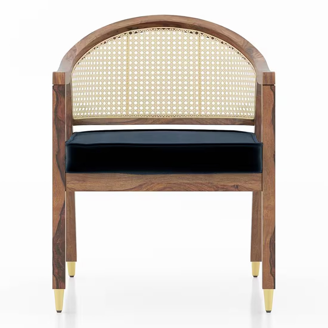 Hayworth Lounge Chair in Sea Port Blue Velvet Colour