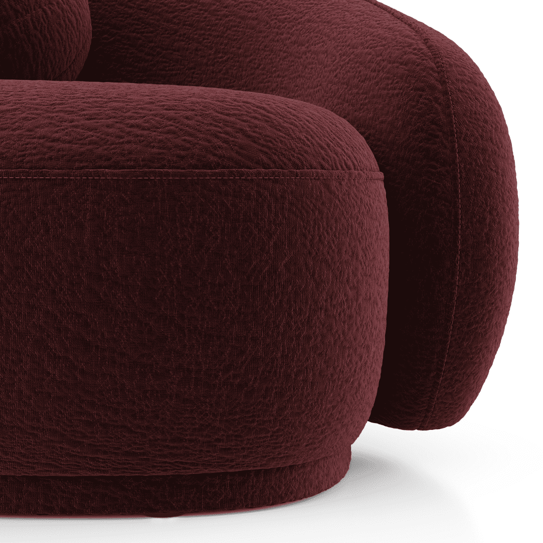 Mia Fabric Sofa Mulberry Red - 3 Seater