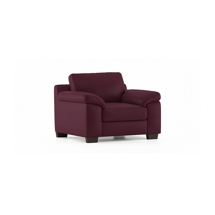 Esquel 1 Seater Leatherette Sofa in Burgundy Colour