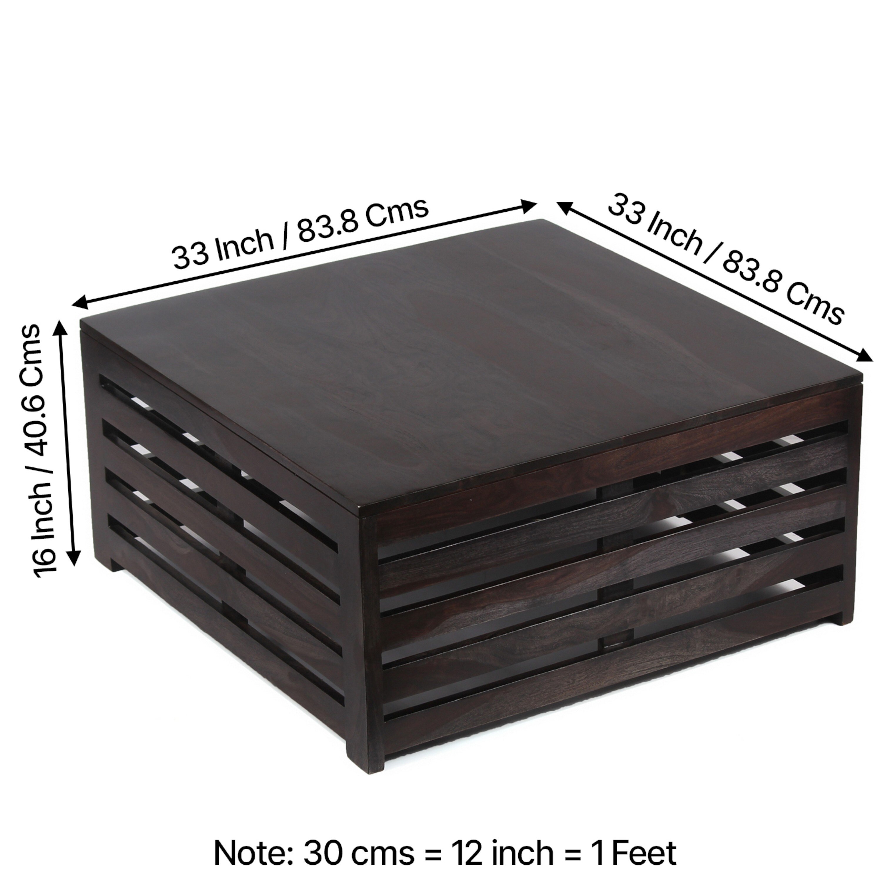 Kingsville Sheesham Wood Coffee Table In Mahogany Finish