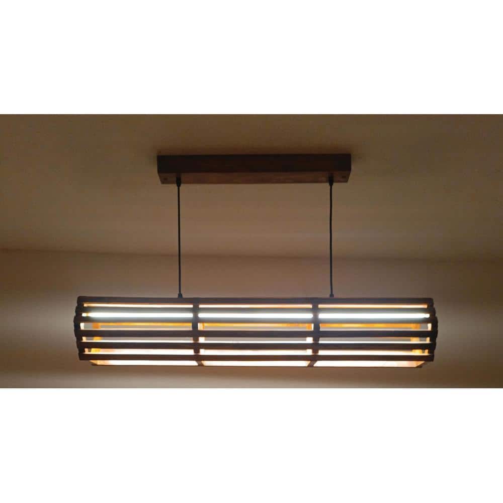 Flora 36 Baton Brown Wooden LED Hanging Lamp