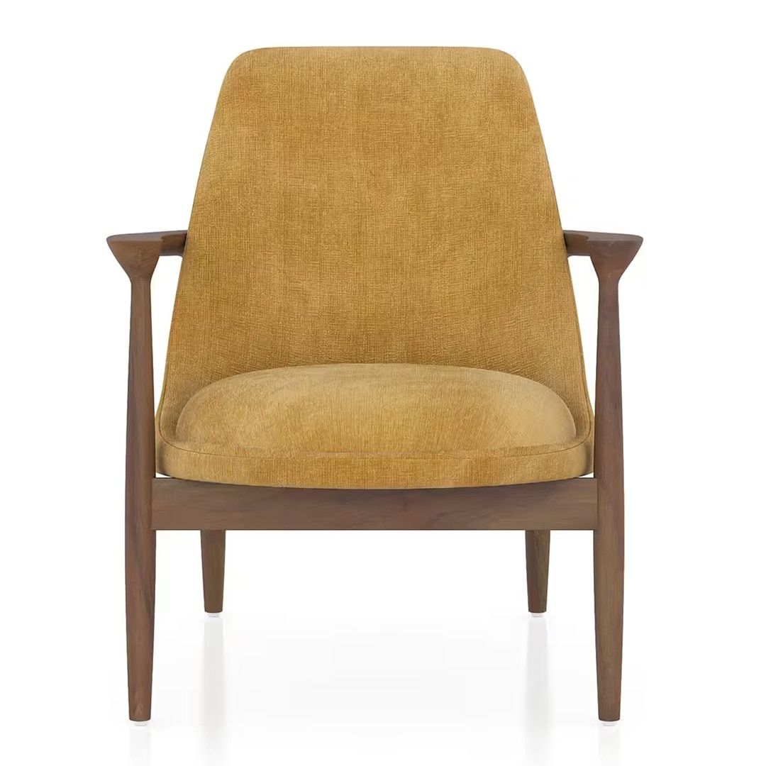 Dakota Lounge Chair In Stria Mustard