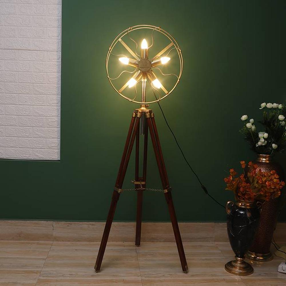 Drago Gold Iron Shade Floor Lamp