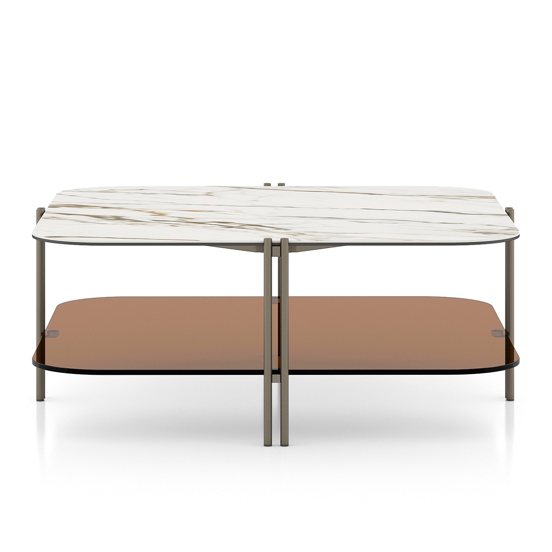 Paloma Square Marble Coffee Table in Pluto Spanish Ceramic Finish