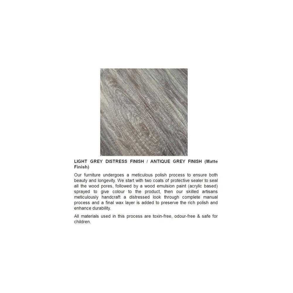 Berlin Sheesham Wood Tea Table In Rustic Grey Matte Finish