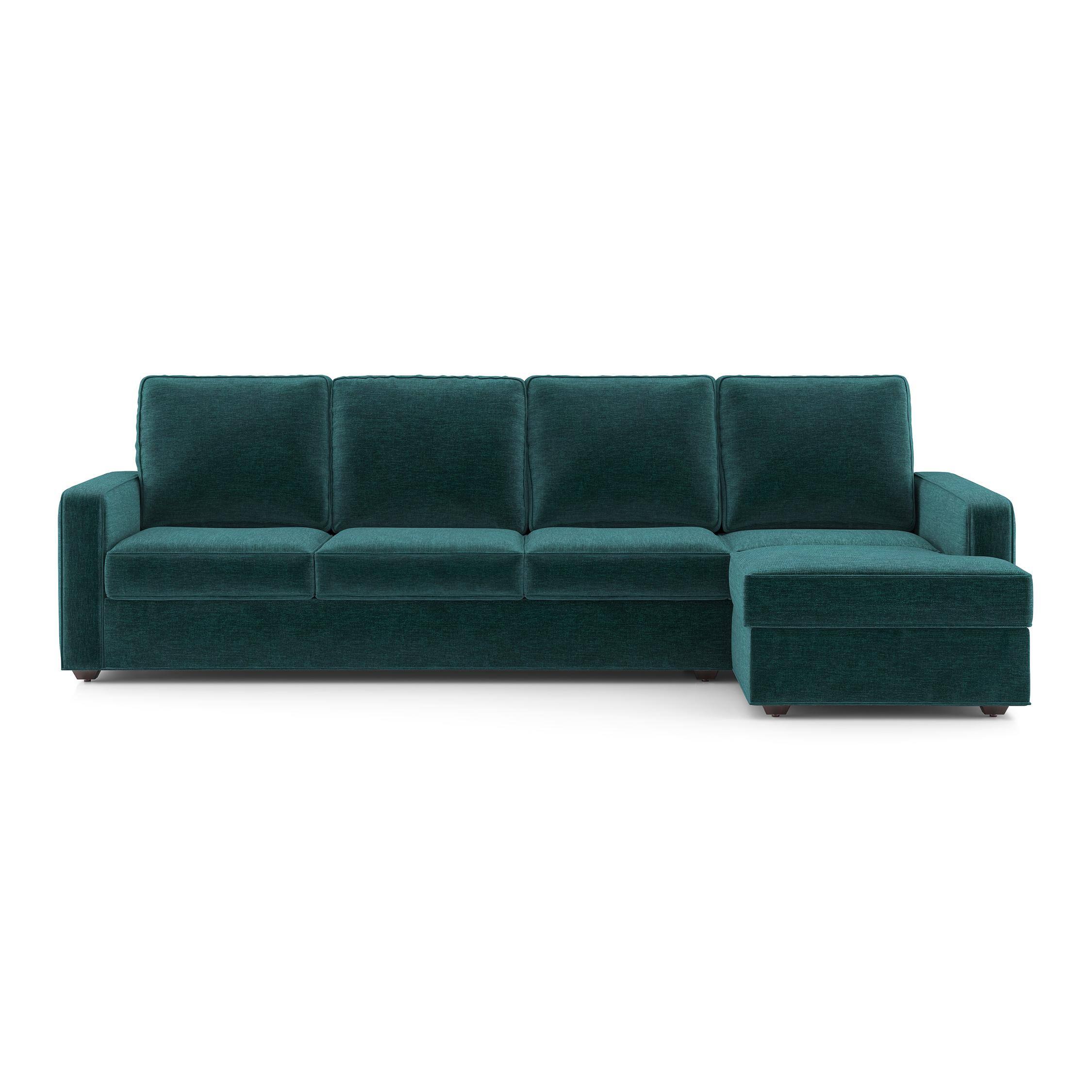 Apollo Compact Sofa (Colour : Malibu, Cushion : Hard, Back Type : High Back, Seating Capacity : Right Aligned 3 Seater + Right Aligned Chaise + Ottoman)