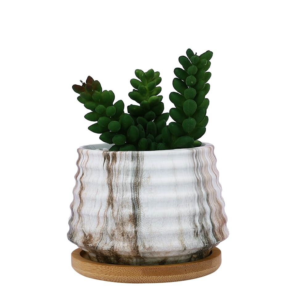 White 1 Pieces Succulent Artificial Plant With Pot