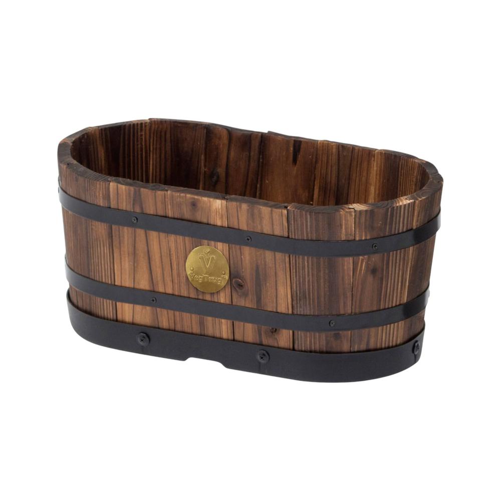 VegTrug Wooden Oval Planter Small