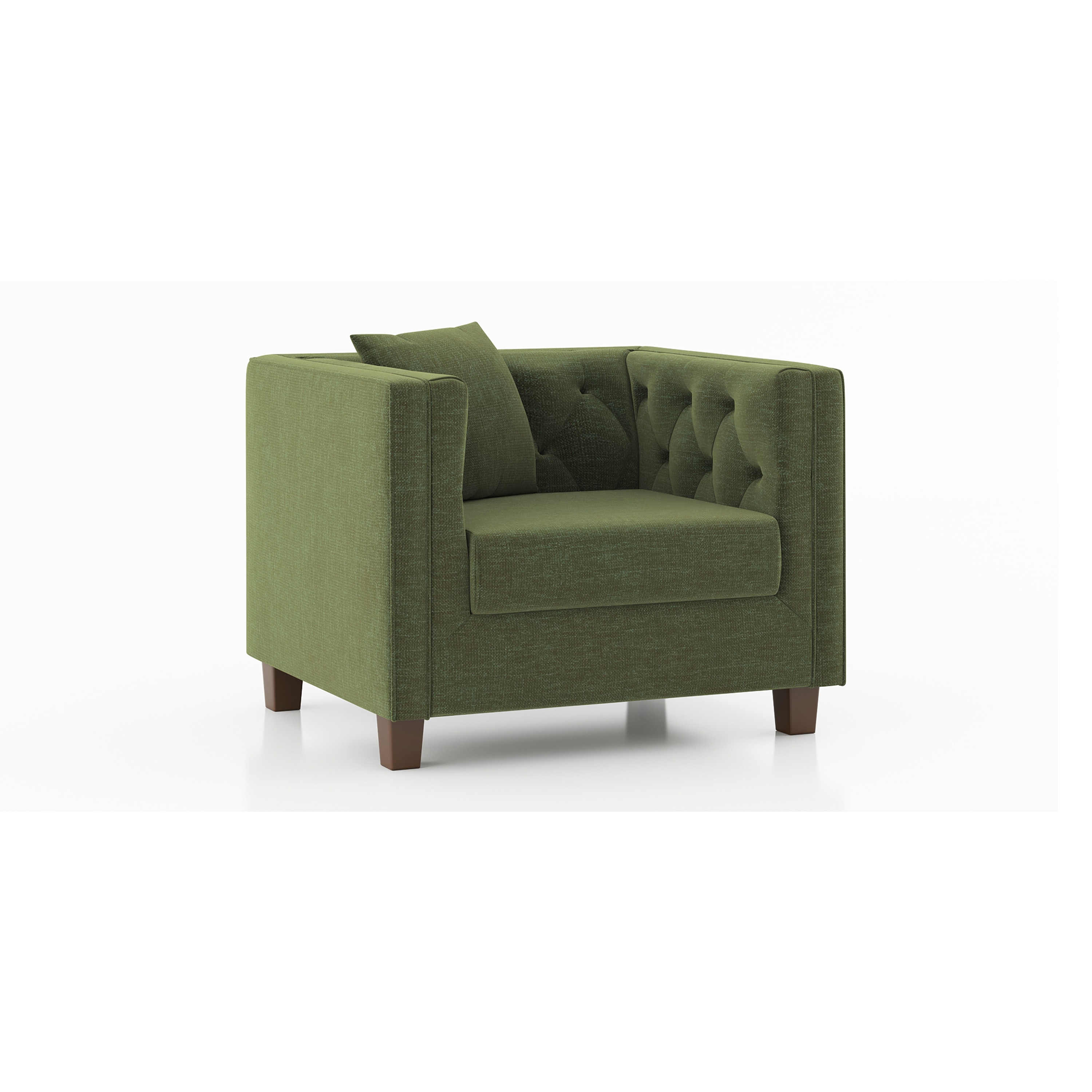 Windsor 1 Seater Fabric Sofa (Colour: Moss Green)