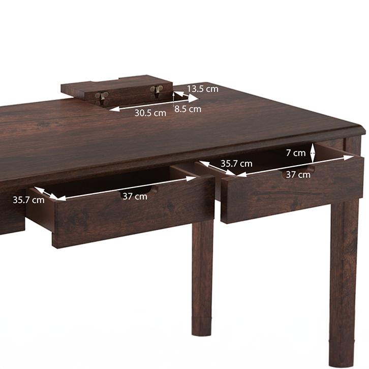 Angelou Solid Wood Study Table in Walnut Finish