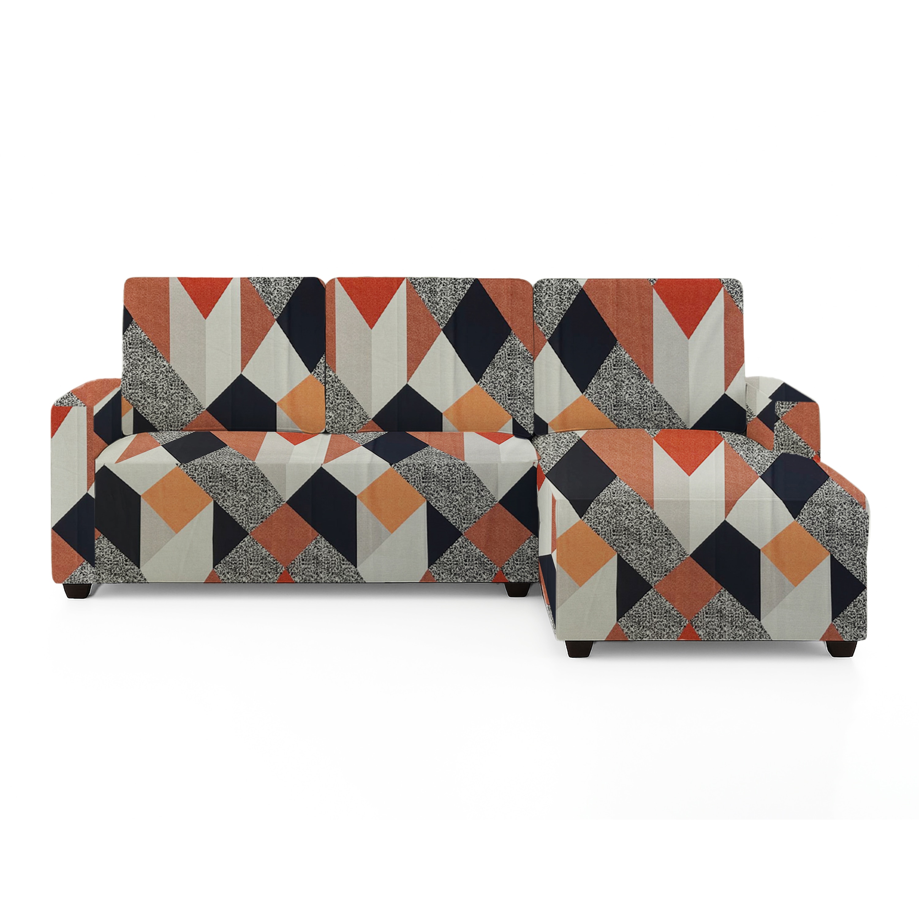 Right Aligned 2 Seater Right Aligned Chaise Multicheck Sofa Cover