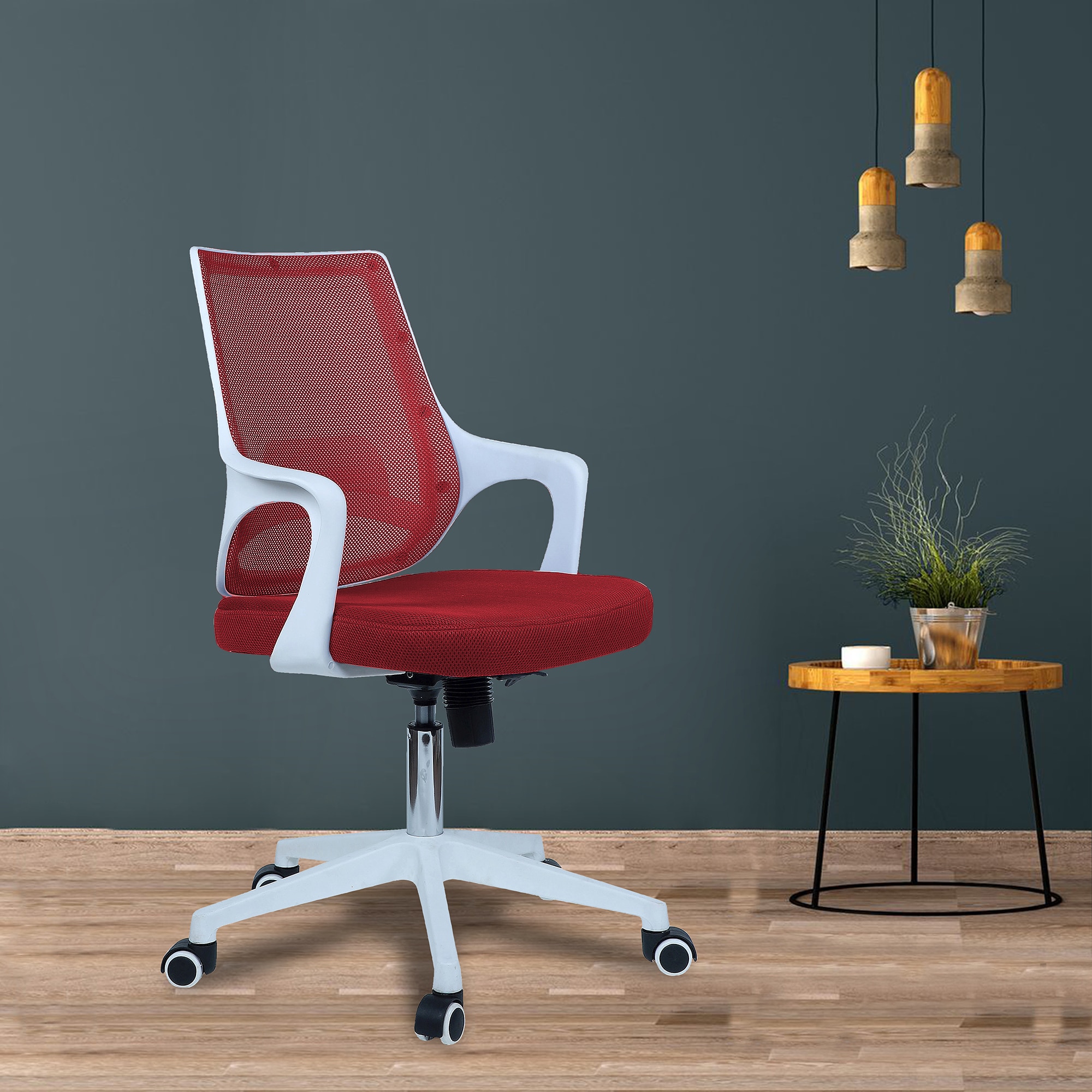 Xeanea Mid Back Ergonomic Chair in Red Colour - Furniturstation