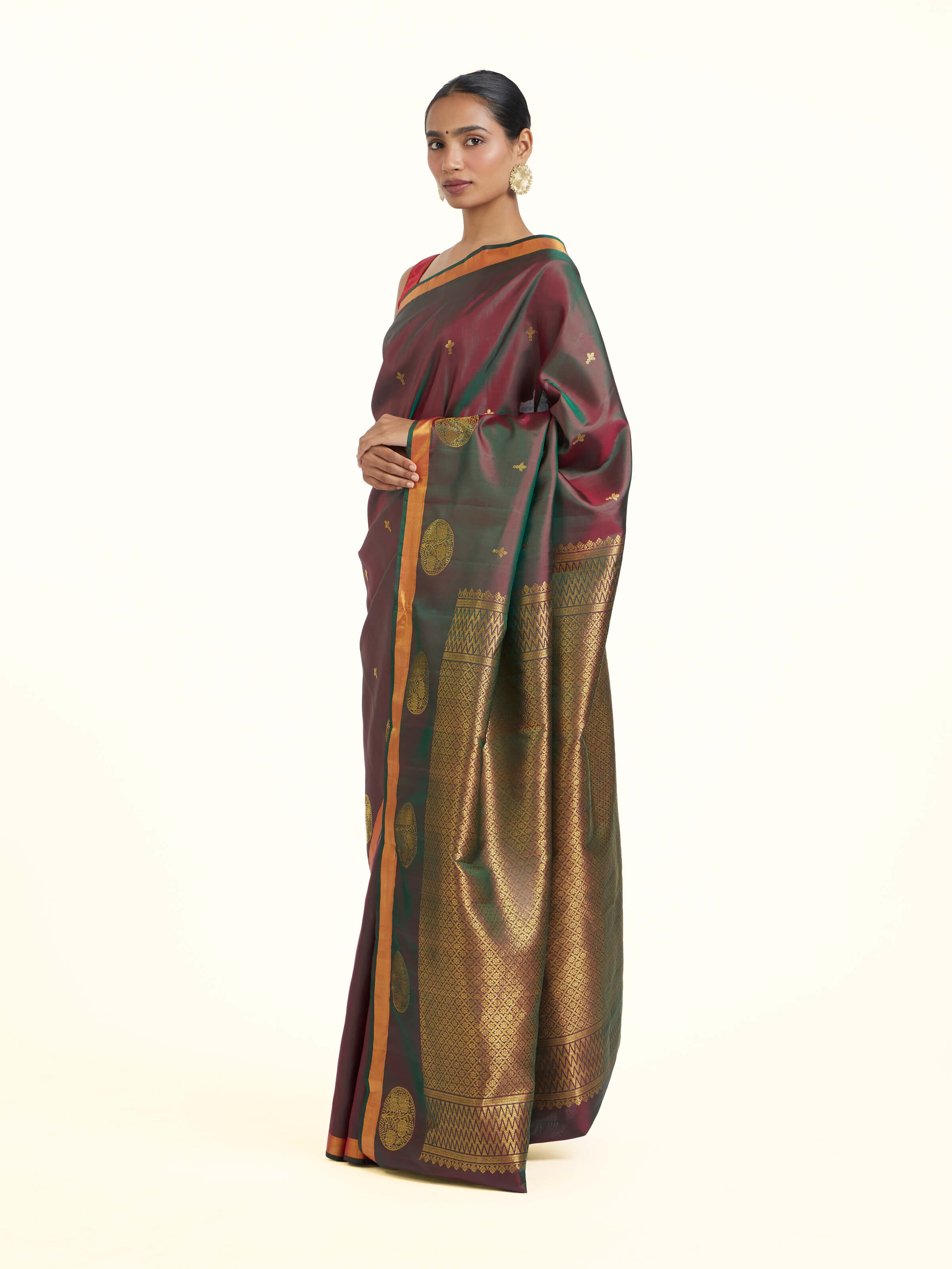 Maroon Silk Handloom Zari Saree