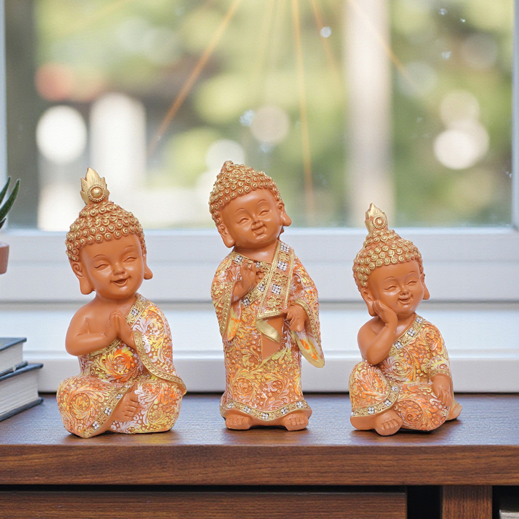 VEDAS Polyresin  Figurine in Orange Colour - Vedas