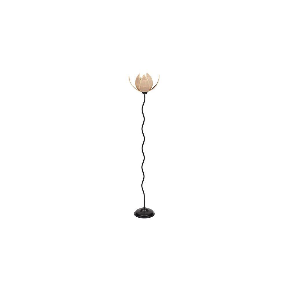 Thessaly Black Bamboo Shade Floor Lamp