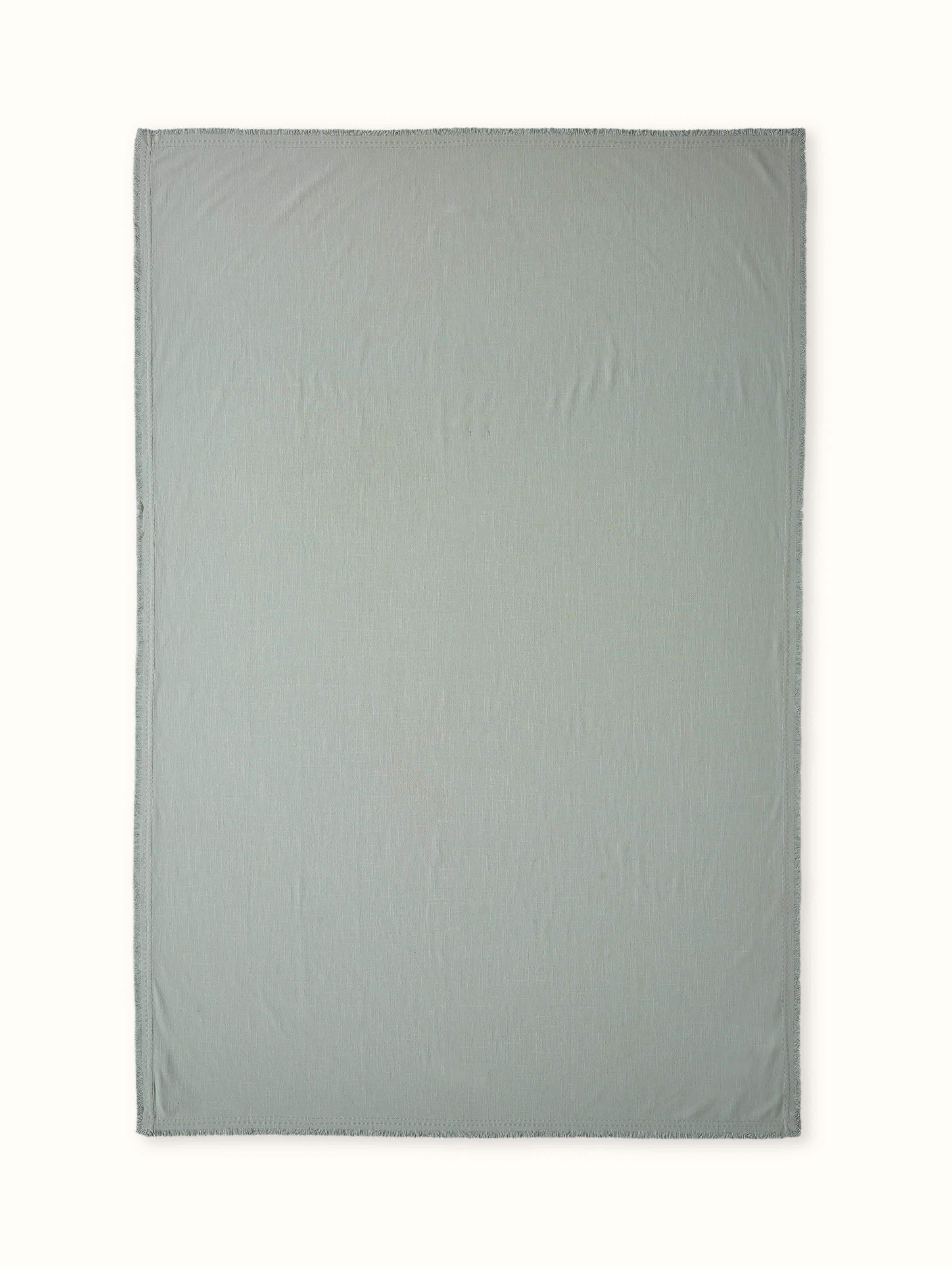 Nityam Light Green Cotton Slub Embroidered Table Cloth