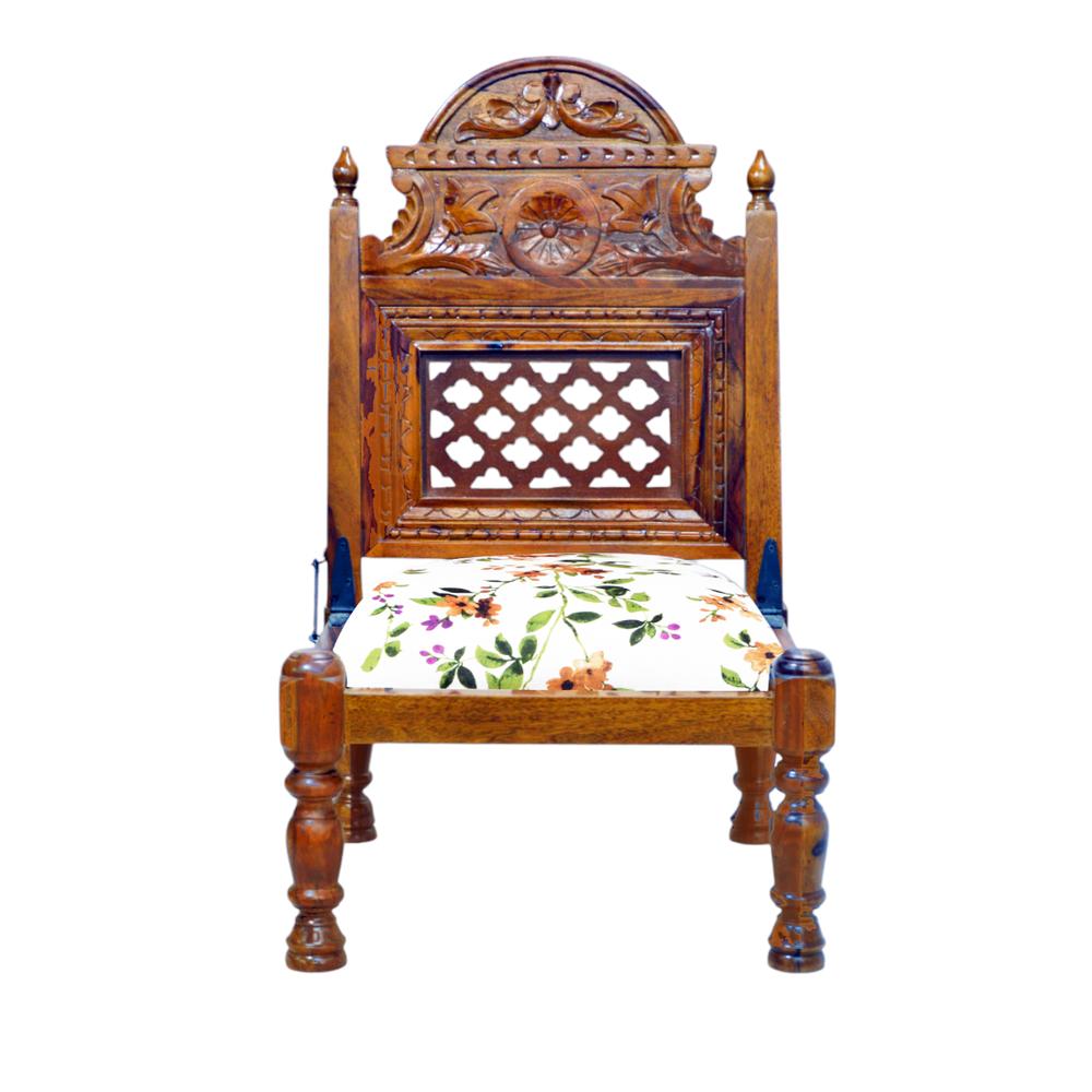 Galene Solid Wood Lounge Chair in Multicolor Colour