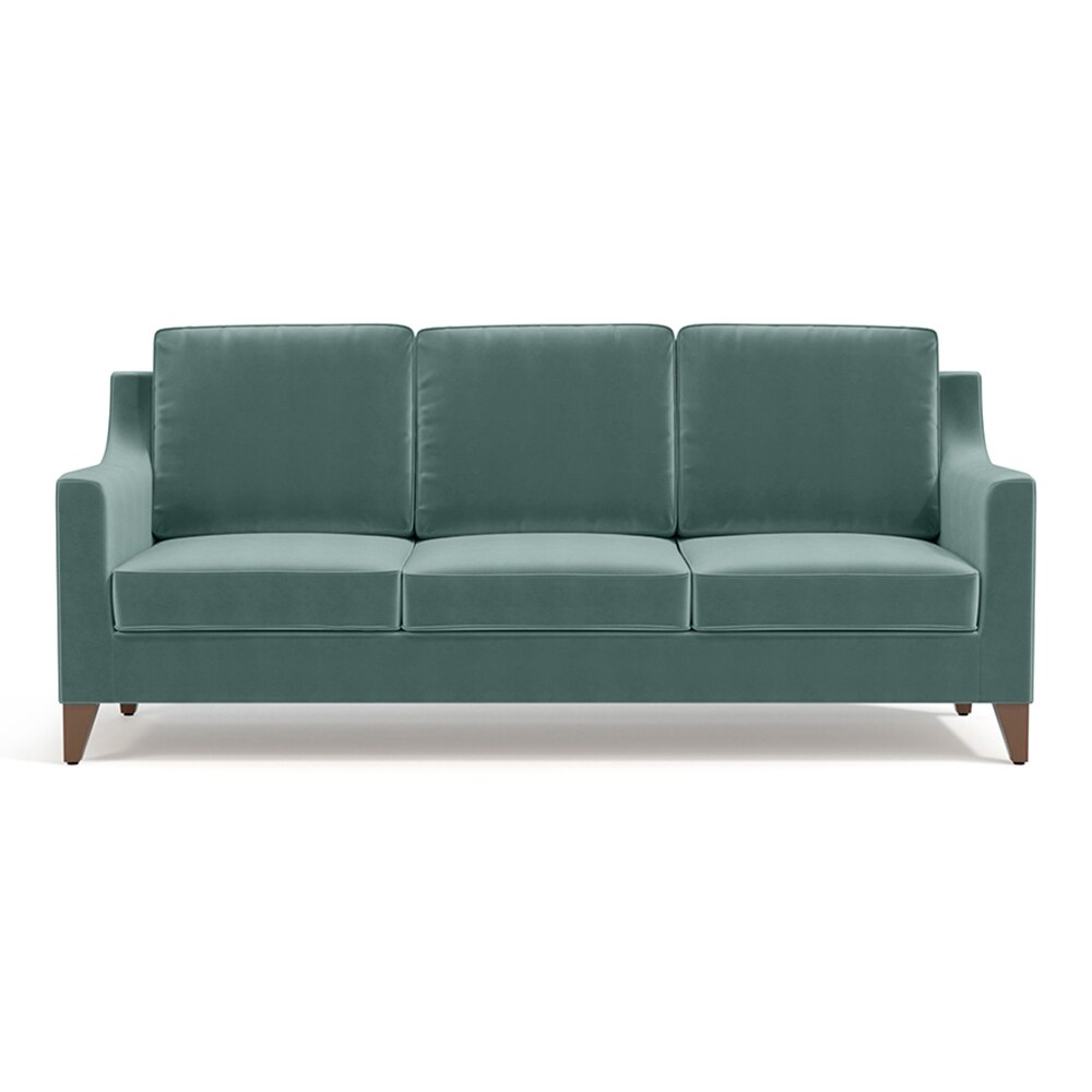 Abbey Sofa Set (Colour : Dusty Turquoise Velvet, Cushion : Hard, Seater : 3+1+1)