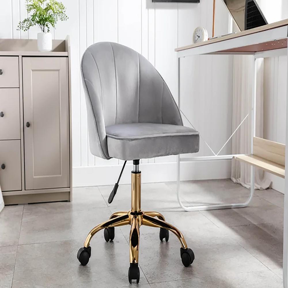 HINDMEN Leather Accent Chair in Blue Colour - Doe Buck